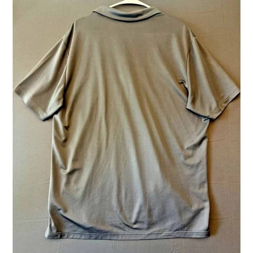 Men's Adidas Gray Golf Polo with Orange Accents Size Extra Large